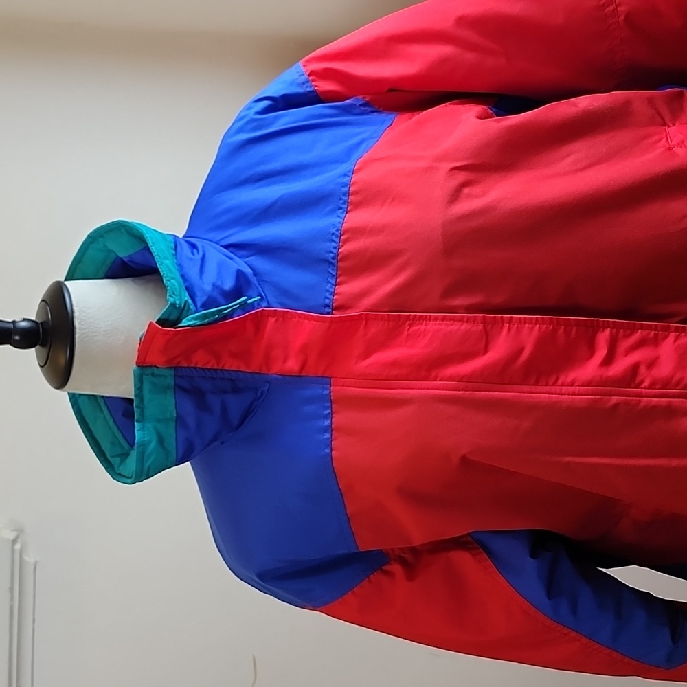 Vintage McGregor Men's Red, Blue, Green Jacket with Fleece Interior, Size Large